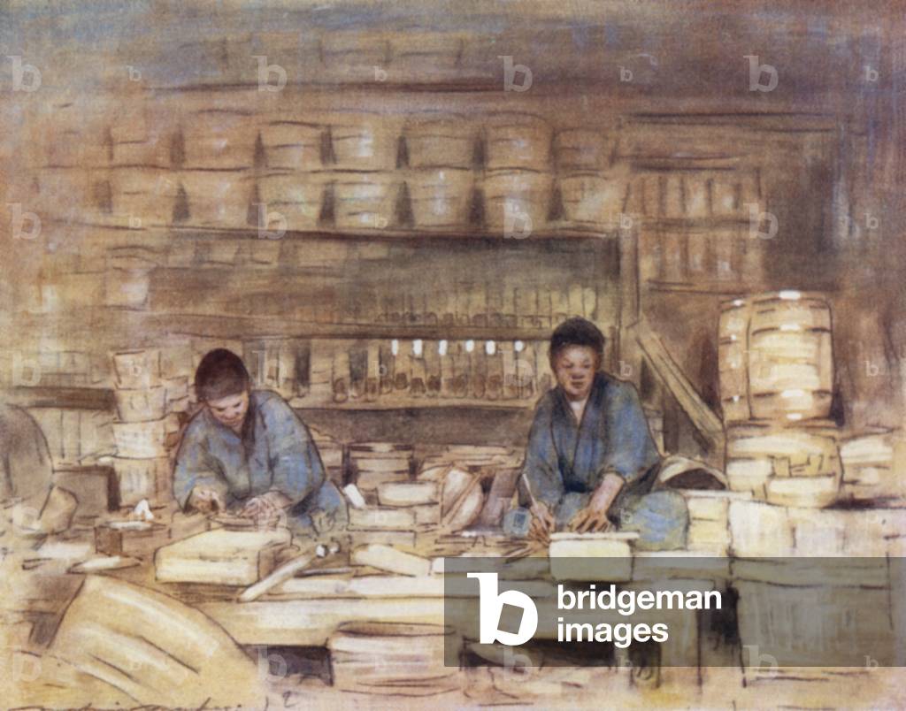 "Carpentieri al lavoro (colore lito)" di Mortimer Ludington Menpes