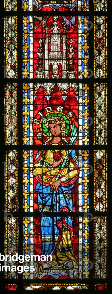 Window w208 depicting St Foy (stained glass) by French Artist