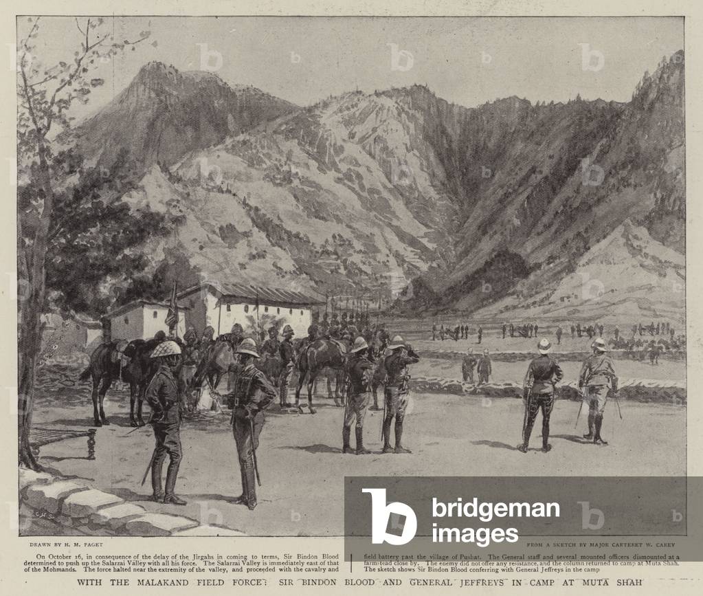 Immagine di Stampa "Con la Malakand Field Force" di Henry Marriott Paget, b/w