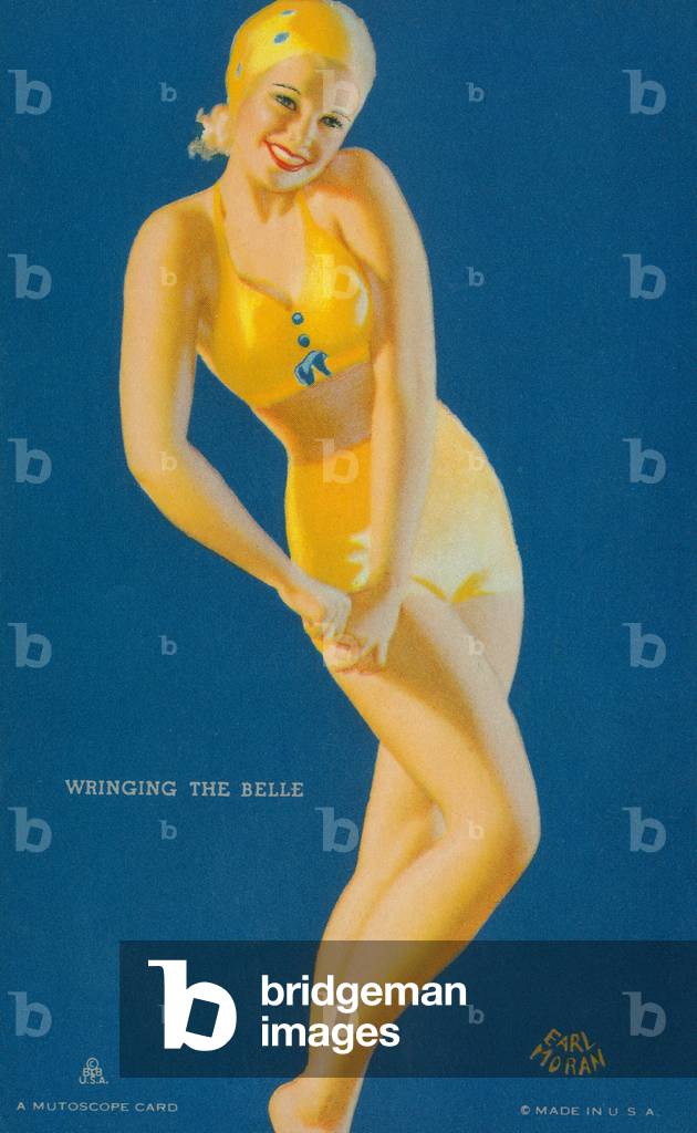 «Wringing The Belle», Mutoscope Card, 1940-49 (color lito)