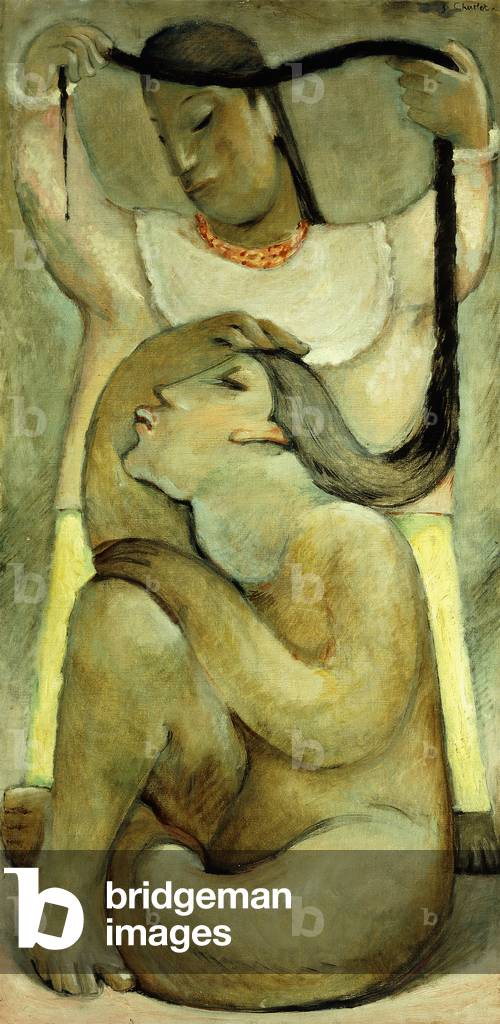 Trenzando el Pelo, c.1935 (olio su tela)