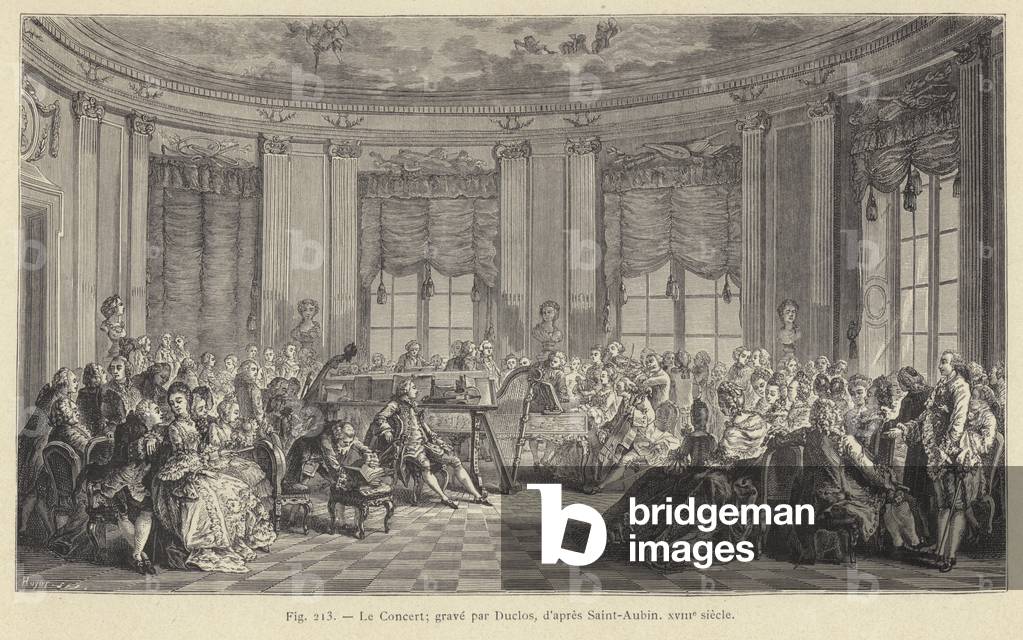 "Le Concert" 1801 di French School, b/w