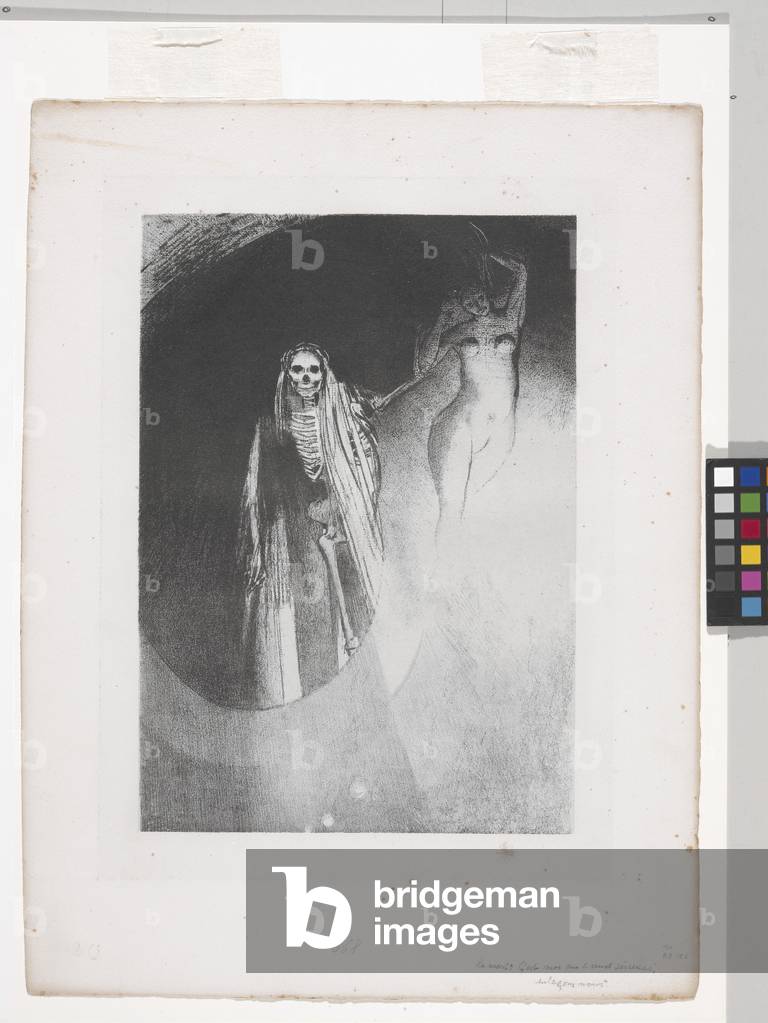 "La Mort: “C'Est Moi Qui Te Rends Sérieuse...” (Death: It Is I Who Make You Serious) (Lithografie auf Chine-Ap