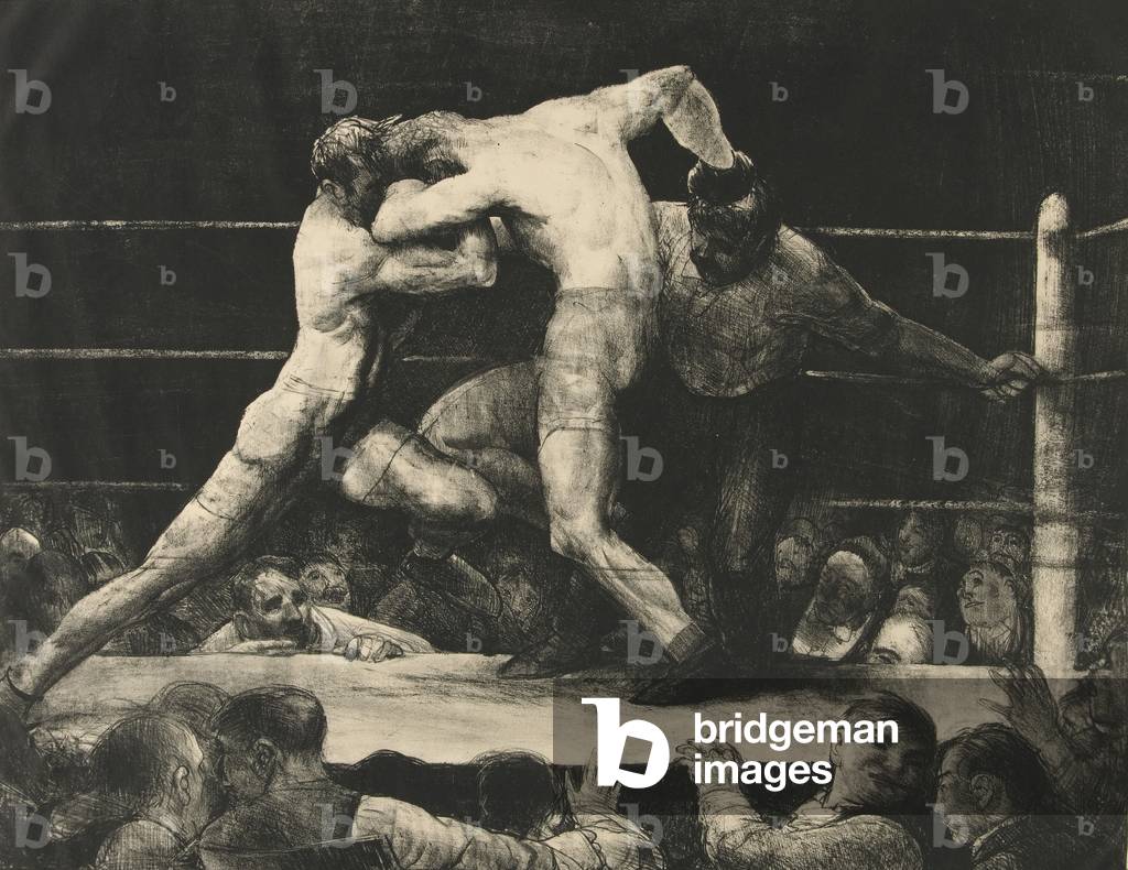 Immagine di Stampa "Un cervo a Sharkey's" 1916 di George Wesley Bellows, b/w