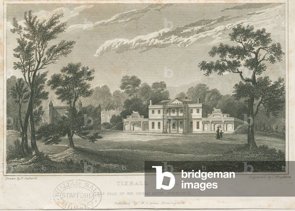 "Tixall Hall: incisione" di Frederick Calvert