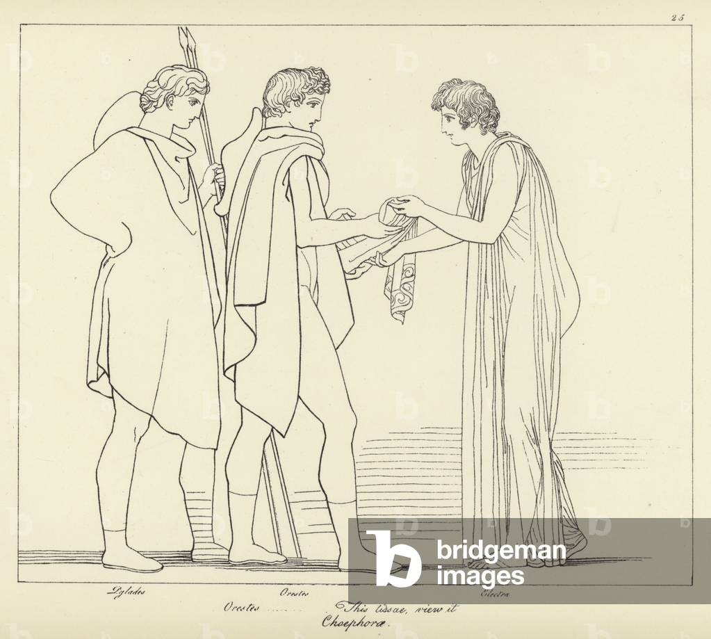Orestes (gravure) par John Flaxman, b/w