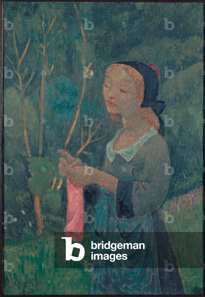 Bild von Gemälde "Strickerin mit rosa Strumpf" 1920 von Paul Serusier