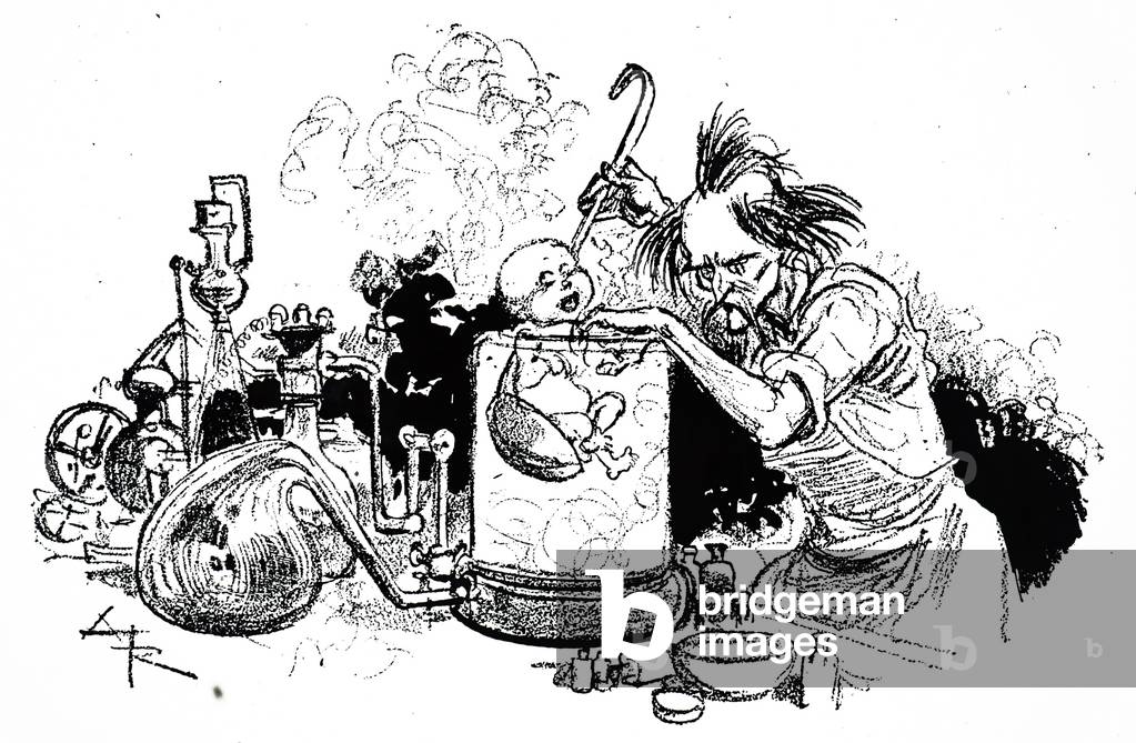 Bild von Gravur "Ein künstlerischer Eindruck davon" 1801, b/w
