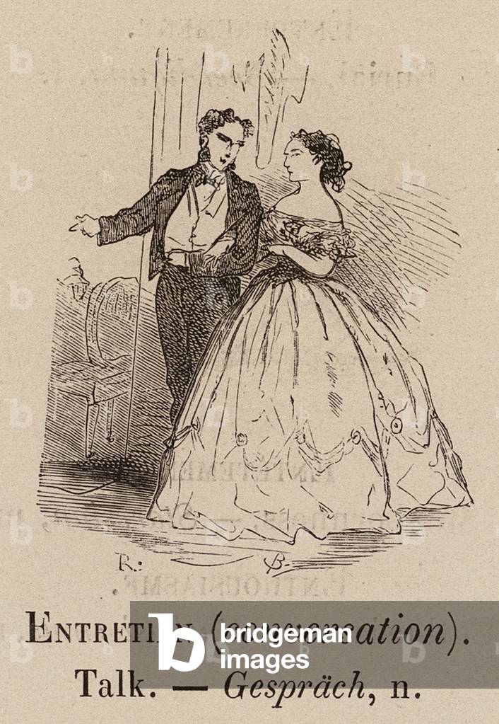 Le Vocabulaire Illustre: Entretien (conversation); Talk; Gesprach (engraving) by European Artist
