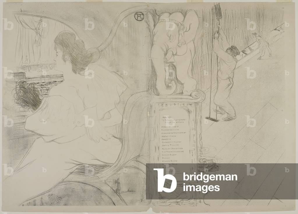 Couverture pour L'Estampe originale by Henri de Toulouse-Lautrec, b/w