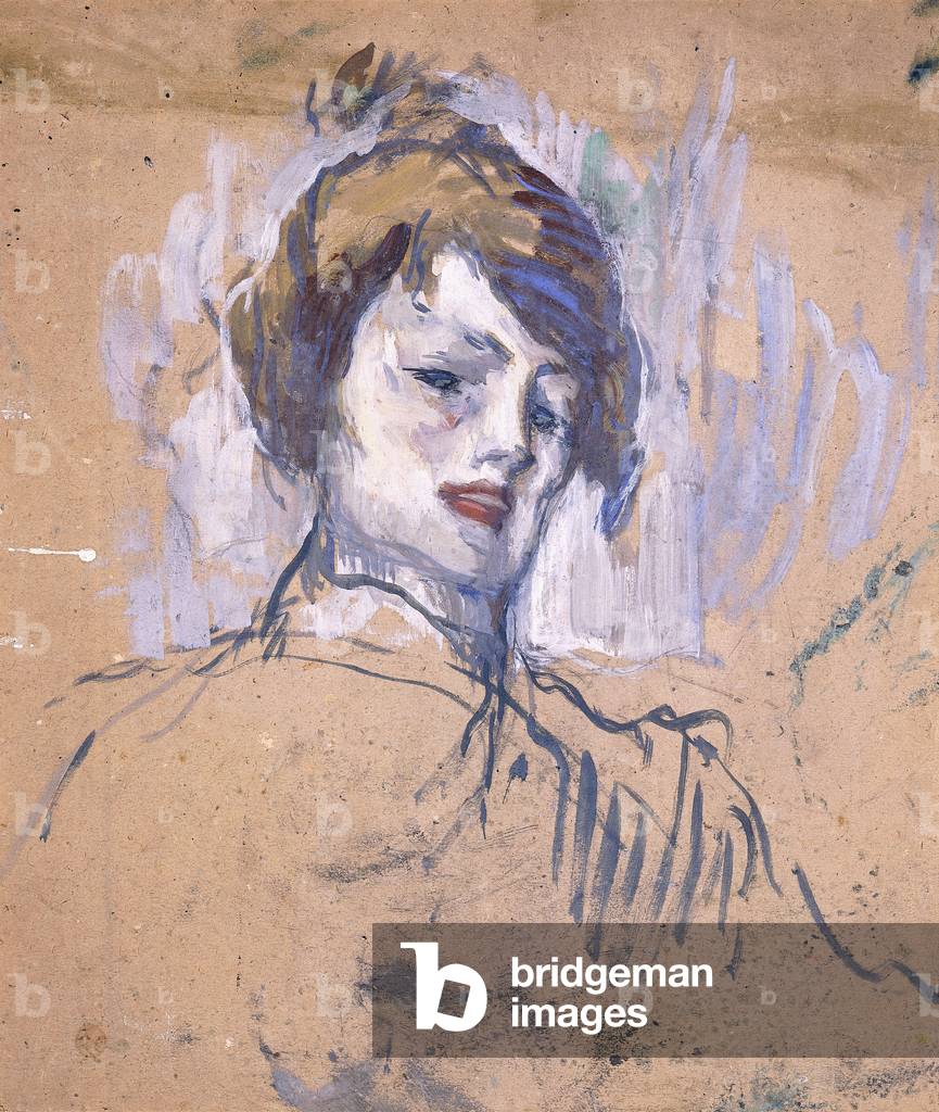 testa di una donna, 1896 (olio su tavola)