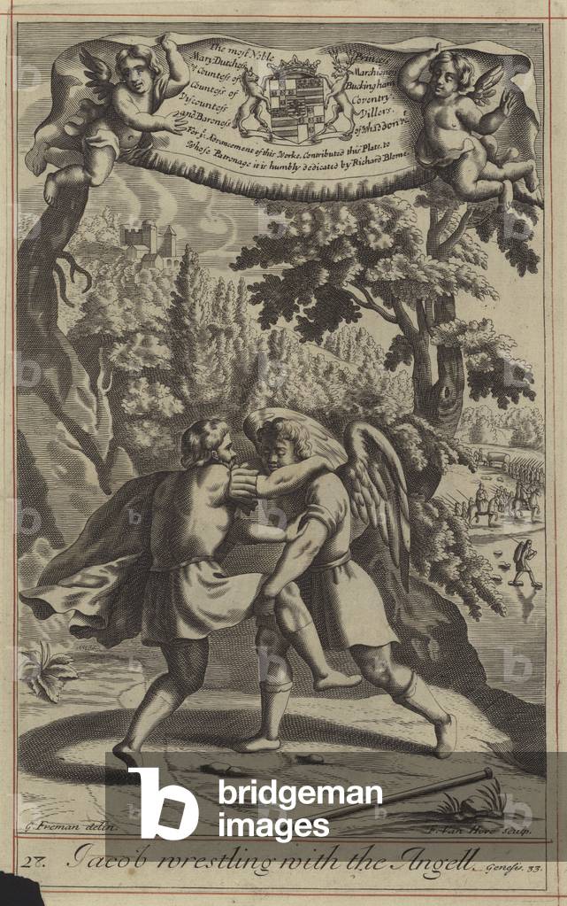 Jacob wrestling with the Angell (engraving)