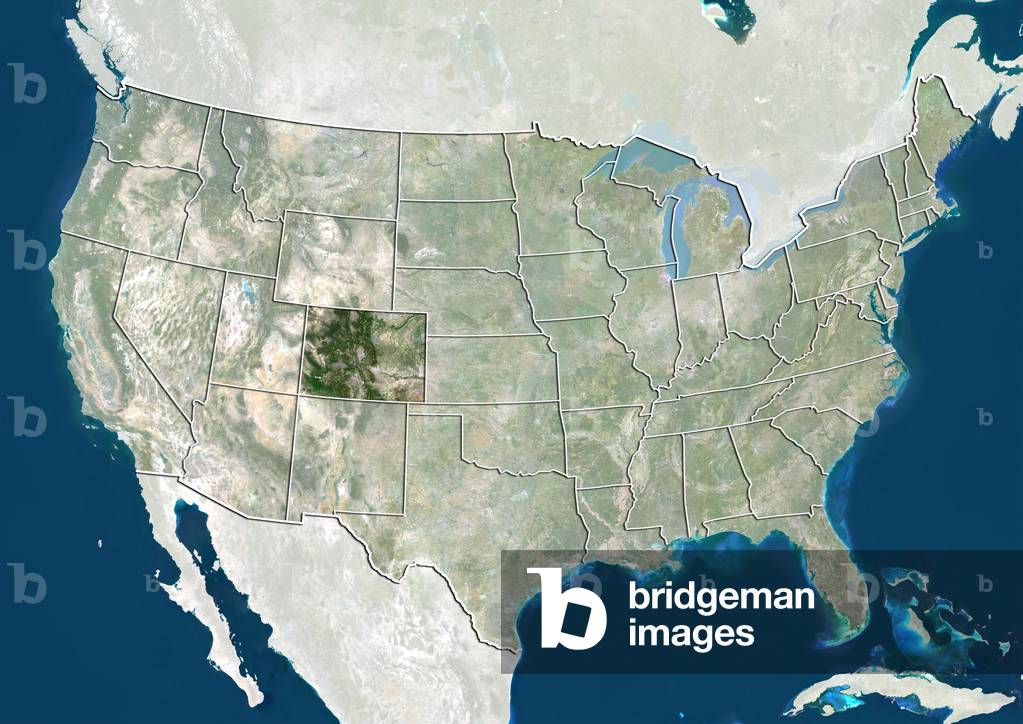 Stati Uniti e lo stato del Colorado, True Colour Satellite Image