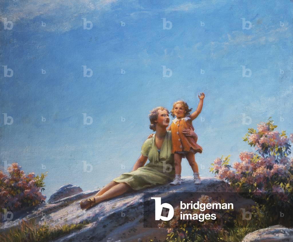 Bild von Gemälde "Ein glücklicher Moment", 1919 von Charles Courtney Curran