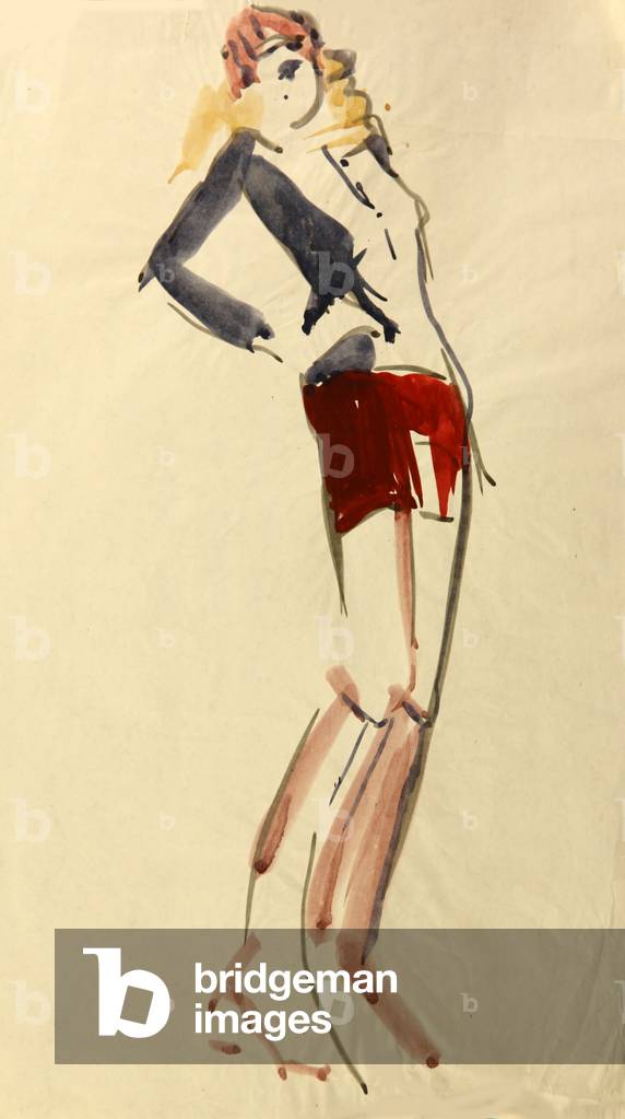 Bild von Zeichnung "Sowjetisches Modedesign" 1970 von Nina Shirokova