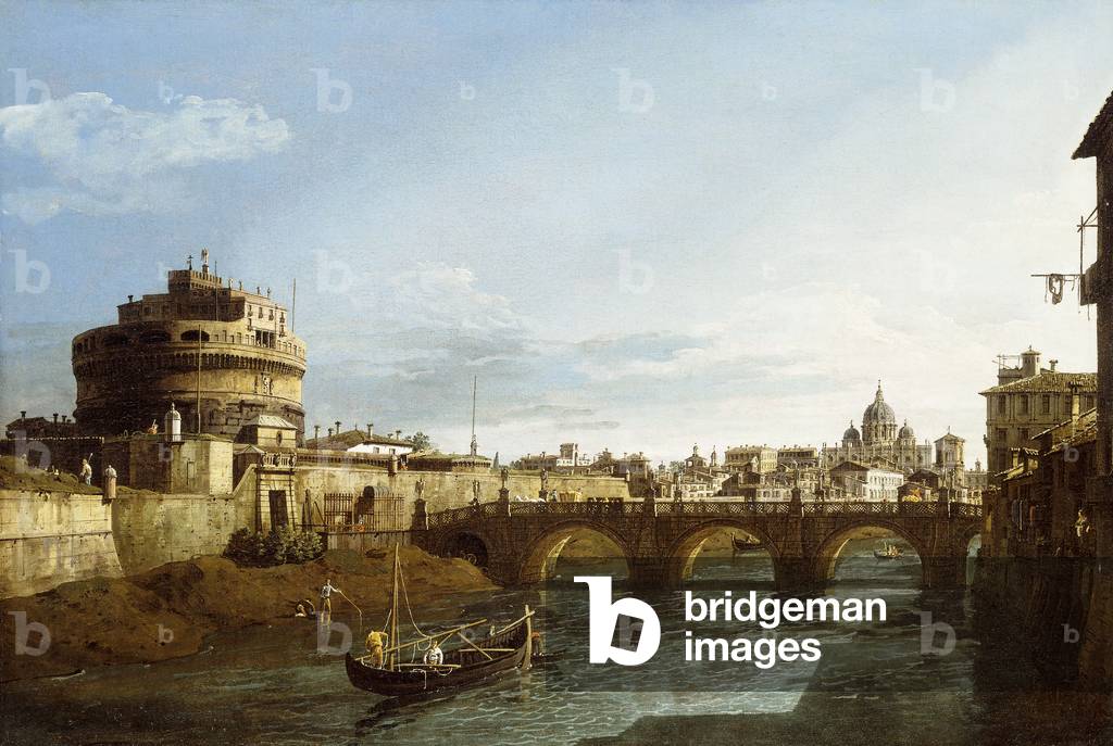 Image of Painting depicting A View of Rome looking West by Bernardo Bellotto