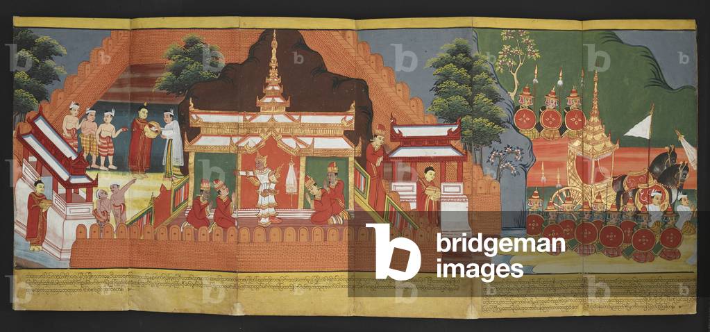 Szenen aus dem Leben Buddhas.