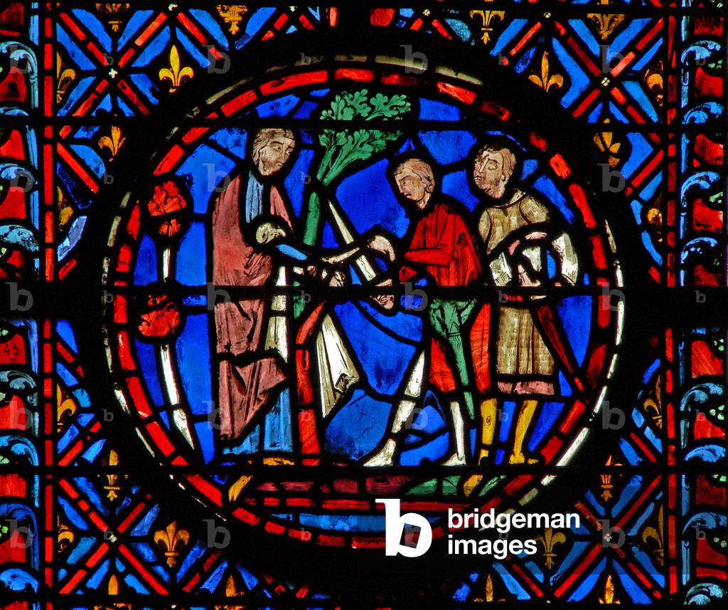 Window w12  Achior delivered Judith VI 10 (stained glass) 1246-48 by French Artist