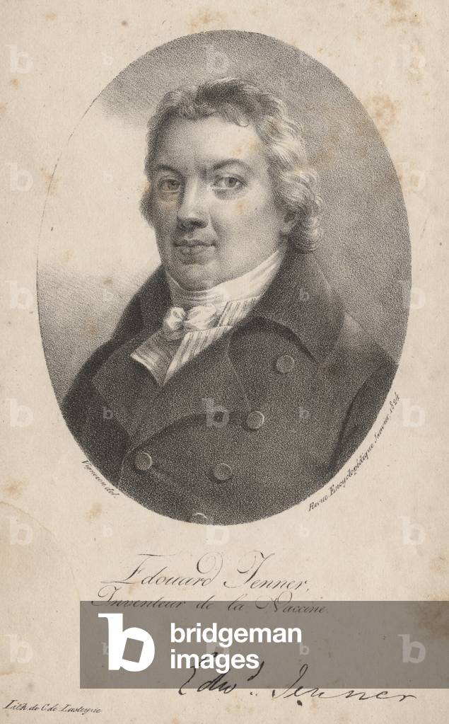 Image of Print depicting Edouard Jenner 1824 by Pierre Roch Vigneron, b/w