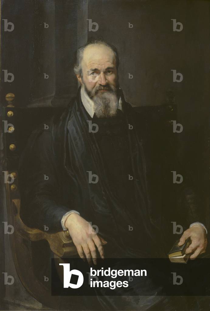 ritratto di un uomo contro un poltrona, 1616-18 (olio su tavola)