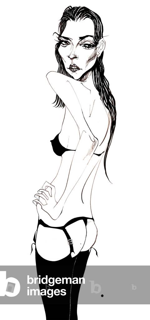 Kate Moss - caricatura della modella inglese, nato nel 1974