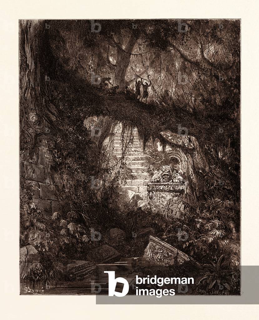 Der Blutwald in Atala, von Gustave Doré, 1832 - 1883, französisch. Gravur für Atala von Chateaubriand. Romanti