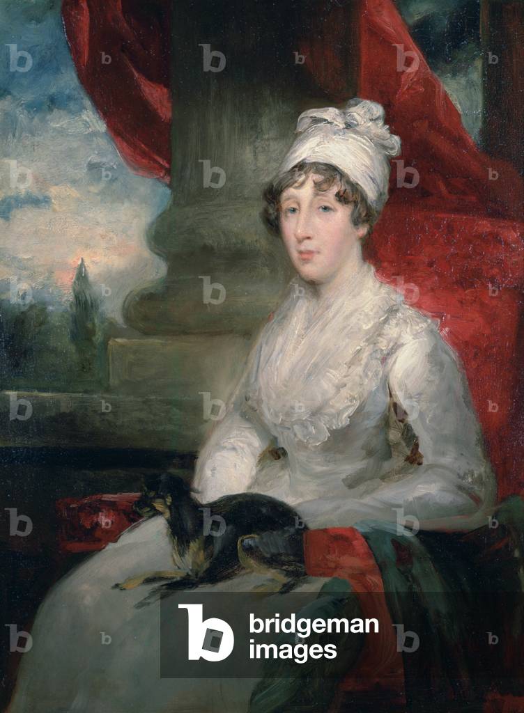 Ein unvollendetes Porträt von Frau Soane, gemalt nach einer Bleistiftskizze von J. Flaxman und einer Miniatur,