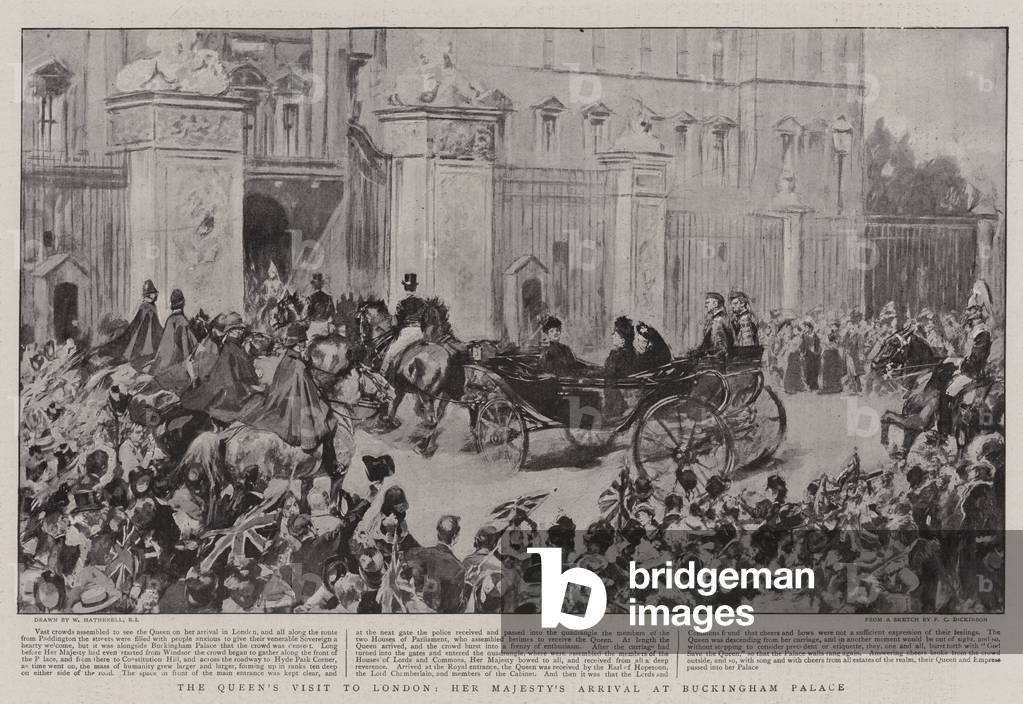 Immagine di Stampa "La Queen's Visita a Londra" di William Hatherell