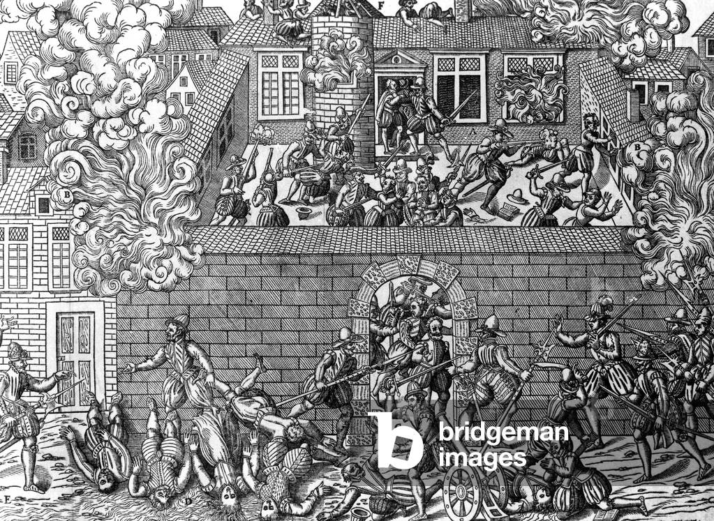 Immagine di Incisione "Strage degli ugonotti a Cahors nel 1561 (incisione)" 1501, b/w
