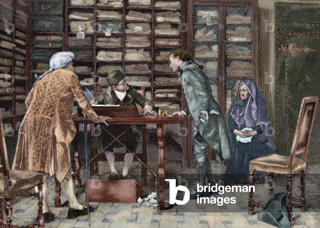 "L'ultimo pegno. XVIII secolo. Incisione colorata. «The Artistic Illustration»"