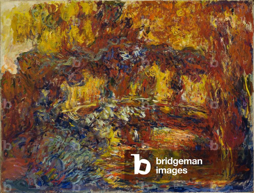 Die japanische Fußgängerbrücke, um 1920 (Öl auf Leinwand)