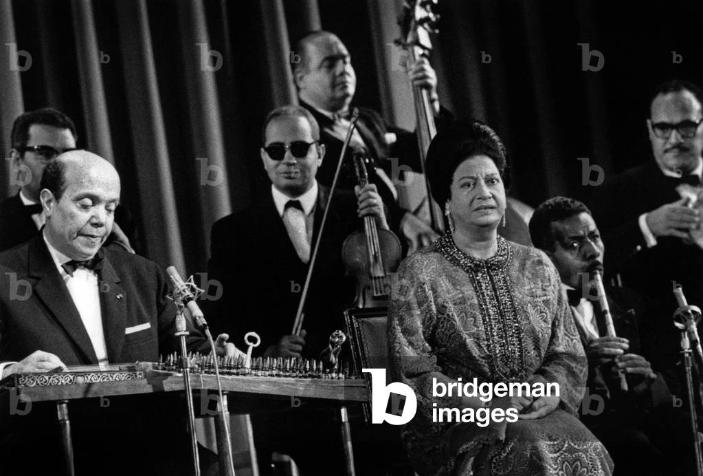 Image of Oum Kalsoum, Arab Singer, at The Olympia in Paris on