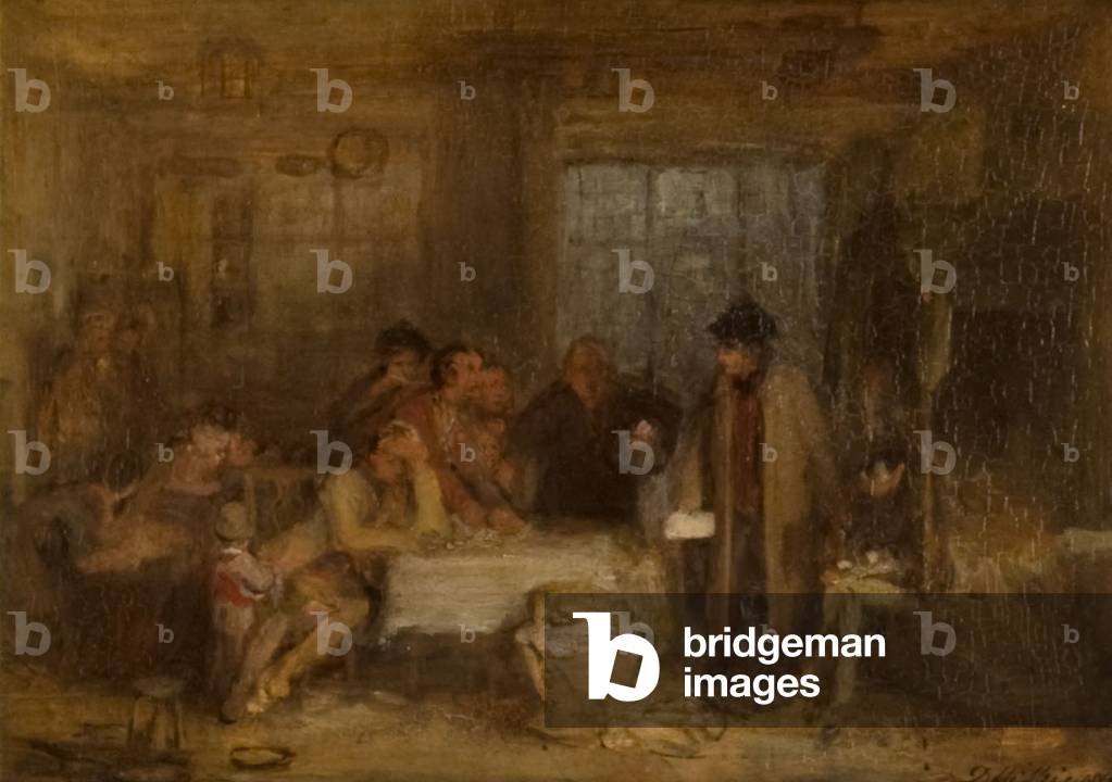 Distraining for Rent: a sketch, 1815 (Öl auf Holz)