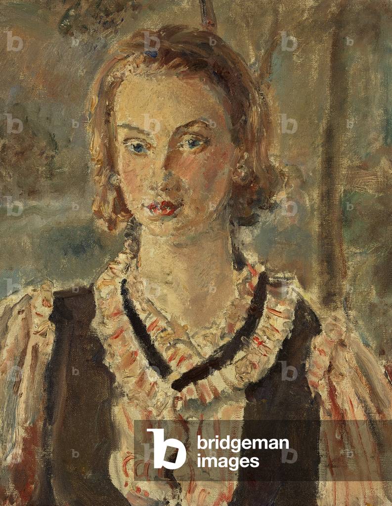 ritratto di una ragazza olio su tela