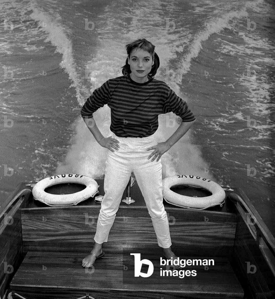 Elsa Martinelli alla Mostra del Cinema di Venezia, 1956 (foto in b/n)