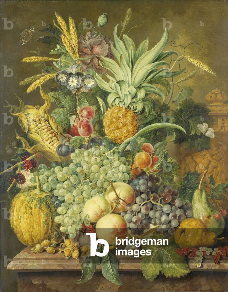 Bild von Gemälde "Stilleben mit Obst" 1808 von Johannes or Jacobus Linthorst