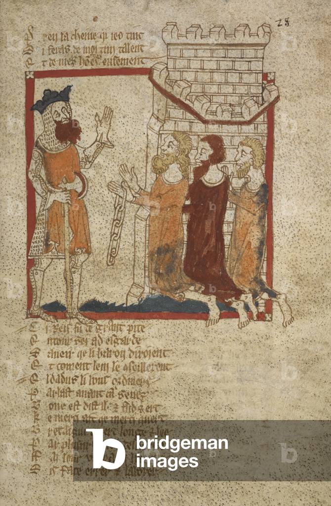 Octa, in catene, implora Vortigern.