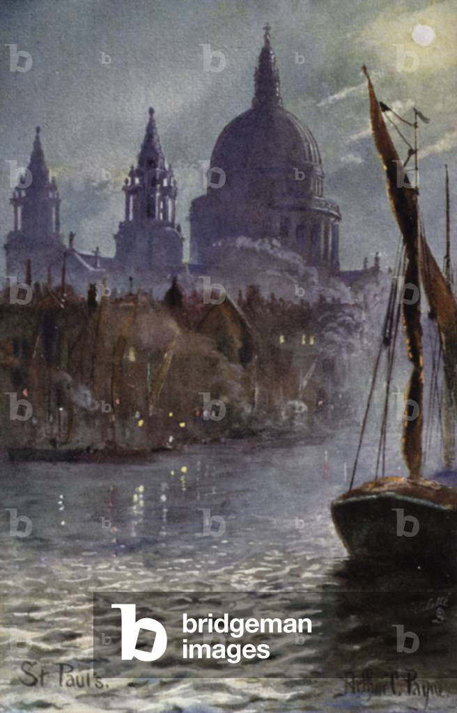 St Paul's Cathedral from the River Thames by Arthur Charles Payne