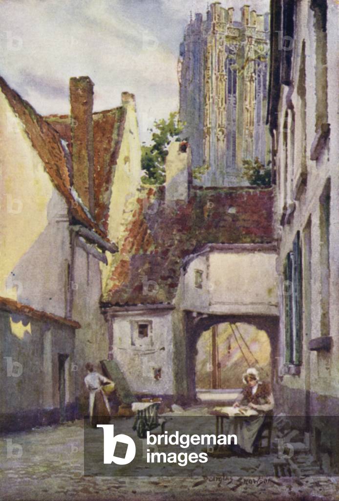 A Courtyard, Malines (lito a colori)