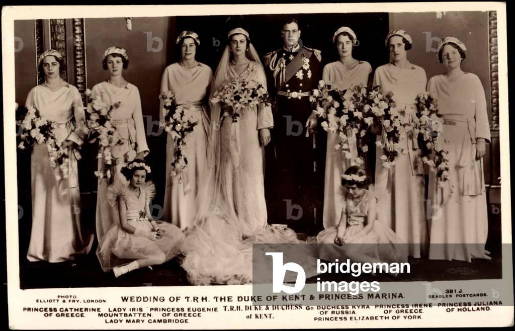 princess marina of kent wedding dress NPG x158915; The wedding of Prince George, Duke of Kent and Princess Marina, Duchess of Kent - Portrait