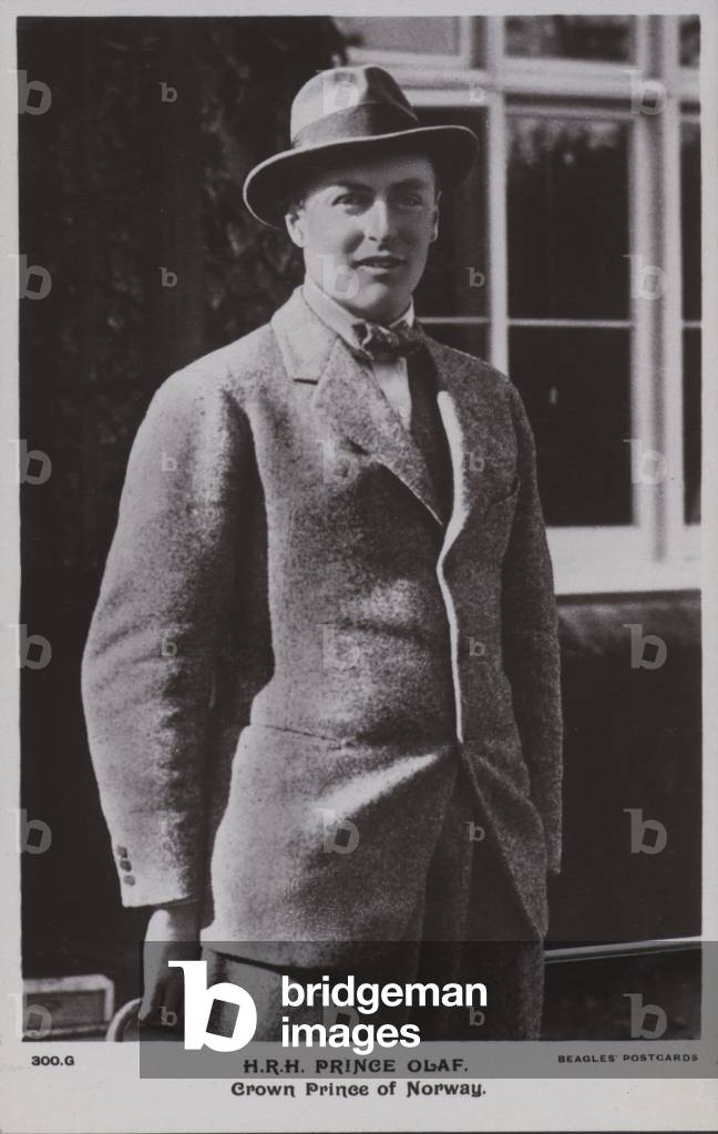 Principe Olaf, Principe ereditario di Norvegia, successivamente Re Olav V (foto b/n)