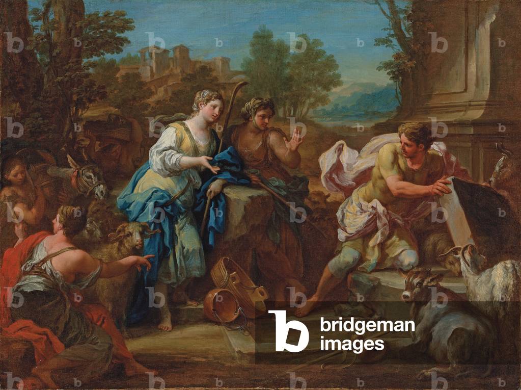 Image of Painting depicting Jacob and Rachel at the Well (oil on canvas) by Sebastiano Conca