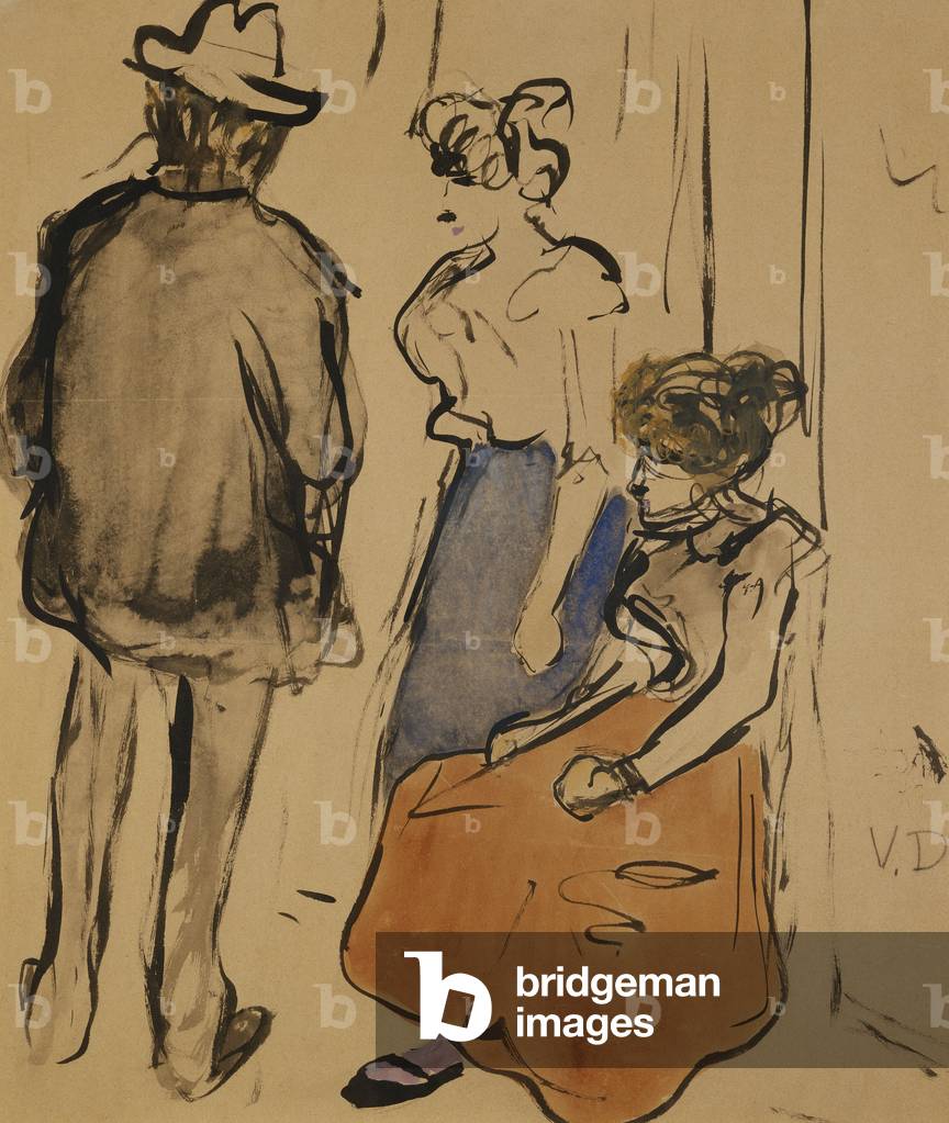 Ragazze in Zandstraat; Les Jeunes Filles de Zandstraat, 1902 (pennello, inchiostro nero e acquerello su carta)