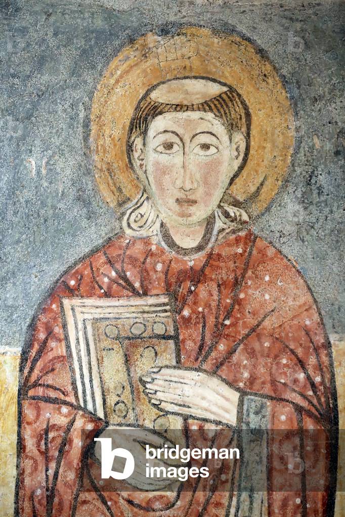 Bild von Fresko "Kirche Santa Maria Assunta. Fresko 13. Jahrhundert. St. Benedikt. Muggia. Italien." 1201