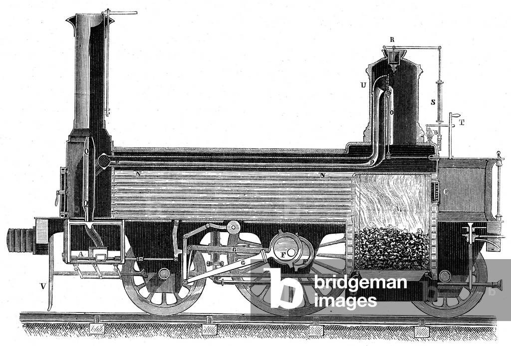 Steam engine, b/w