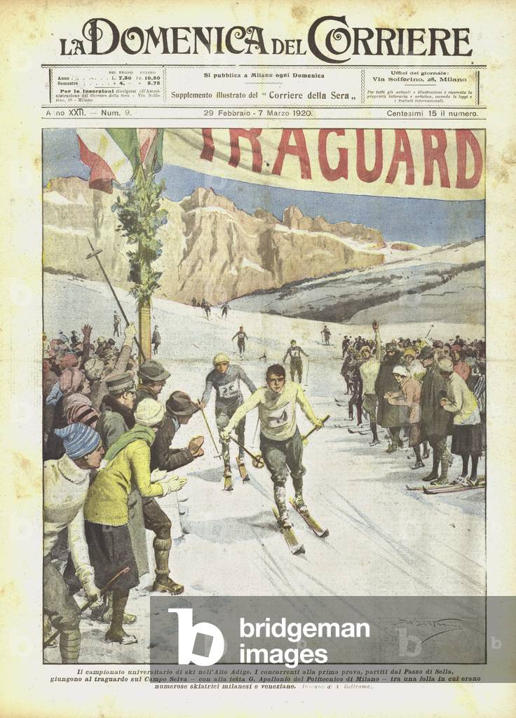 "Il campionato universitario di ski nell'Alto Adige (colour litho)" di Achille Beltrame