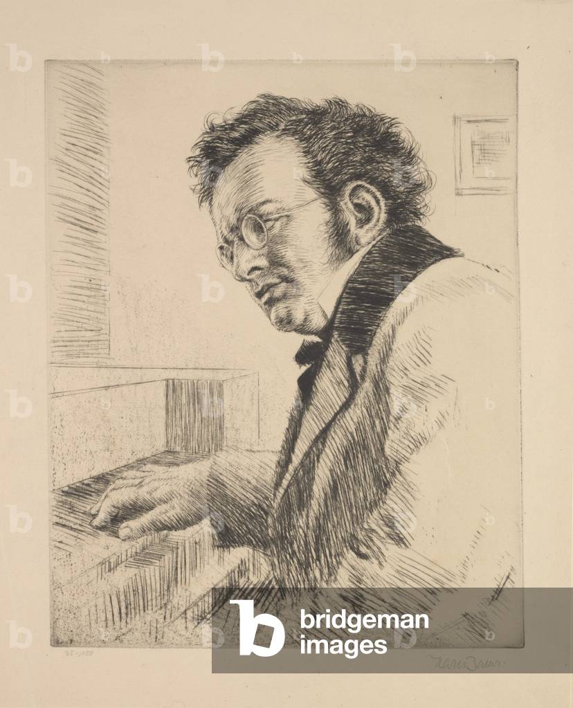 Immagine di Disegno "Franz Schubert (inchiostro in carta)" di German School, b/w