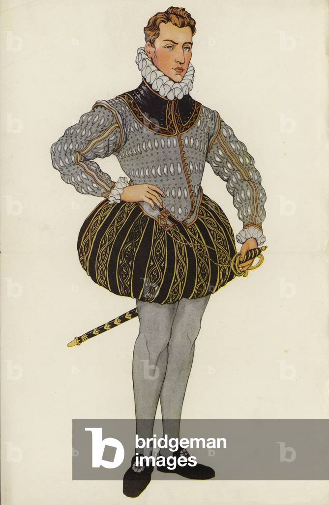 Sir Philip Sidney (colour litho) by English Artist