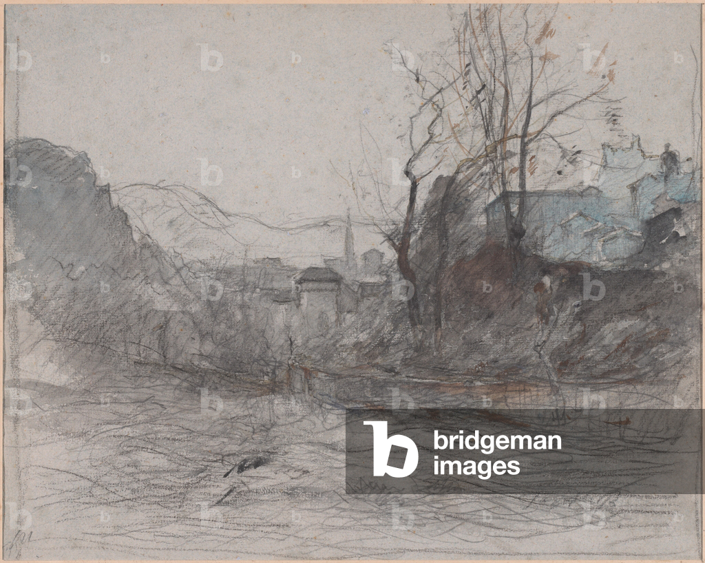 Avvicinamento a Morestal, 1845 circa (gesso nero su carta)