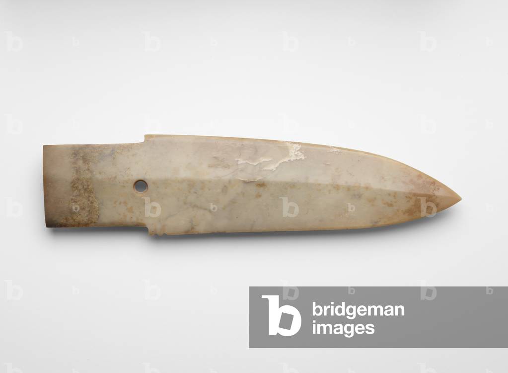 Pugnale ascia, frammento rielaborato, c.2000-c.1400 a.C. (giada, nefrite)